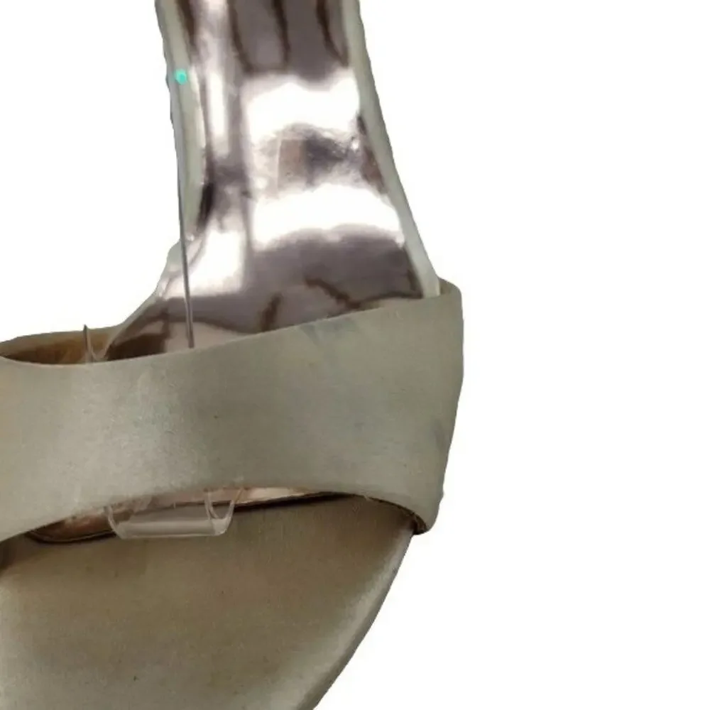 Badgley Mischka Rhinestone Embellished OPen Toe Ankle Strap Heels Size 8